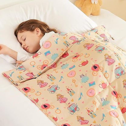 HOSUKKO Weighted Blanket - 3 lbs Beige Princess Heavy Blanket - Breathable Blanket(20 * 30 inches, 3 lbs)