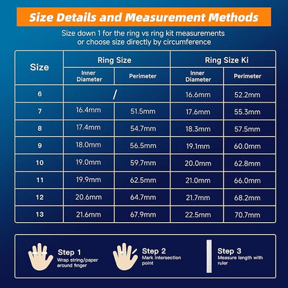 Smart Ring for Women Men, Fitness Tracker Ring with Body Temperature, Heart Rate, Blood Oxygen, Sleep Monitor,No Subscription Fee, IP68 Waterproof for iPhone & Android,(Black-White#6~13)