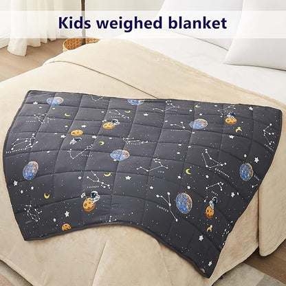 anfie Weighted Blanket Kids (48"x72" 6lbs), Weighted Blanket Cooling Blanket for Sleeping,Throw Size Breathable Blanket with Premium Glass Bead(Space Grey)