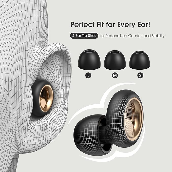 Noise Cancelling Ear Plugs for Sleeping, Reusable Silicone Ear Plugs for Noise Reduction, Soft Hearing Protection with 8 Ear Tips for Concerts, Work, Shooting, and Travel(Black)