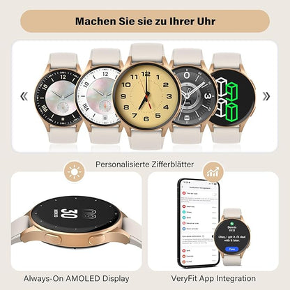Smart Watch for Women with Built-in GPS & Alexa (Make/Answer Call), 1.32" AMOLED Fitness Tracker with Altimeter Compass for Hiking Running, HRV/Sleep/SpO2 Monitor, 5ATM Waterproof for iPhone Android