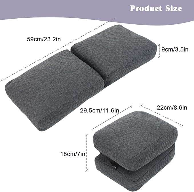 Knee Pillow for Side Sleepers, Leg and Ankle Support Pillow for Hip Pain Smooth Spine Alignment for Better Sleep, Ideal Pillows for Side Sleeping Knee and Back Pain Relief, Dark Gray