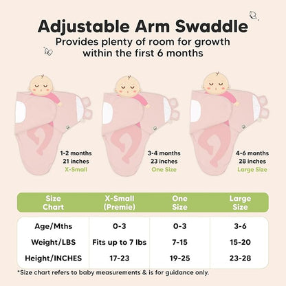 3-Pack Organic Baby Swaddle Sleep Sacks - Swaddles for Newborns, Infant 0-3 Months, Baby Girls, Boys, Soft & Snug Newborn Sleep Sack, Nursery Swaddling Blankets (Daffodil, OS)