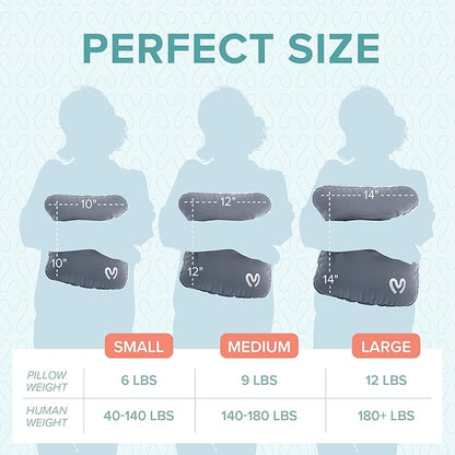 Calmier - 6 lb Sensory Weighted Pillow - Glass Bead Filled Hug Pillow - Ultra Plush Cozy Weight Sensory Pillows for Adults and Kids - Weighted Lap Pad (Light Gray- Minky, 6 LBS)