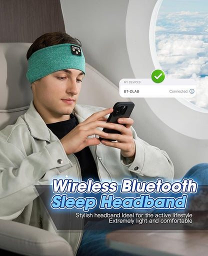 Sleep Headphones Wireless, Bluetooth Headband Sports Sleeping Headphones Sleep Mask Earbuds Breathable Music Headband with Bluetooth 5.4, Perfect for Side Sleepers Sleeping Travel Workout Running