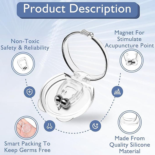 Nose Magnet for Breathing Nasal, Anti Snoring Devices for Deep Sleep, Effective Anti - Snoring Nose Clip for Men and Women