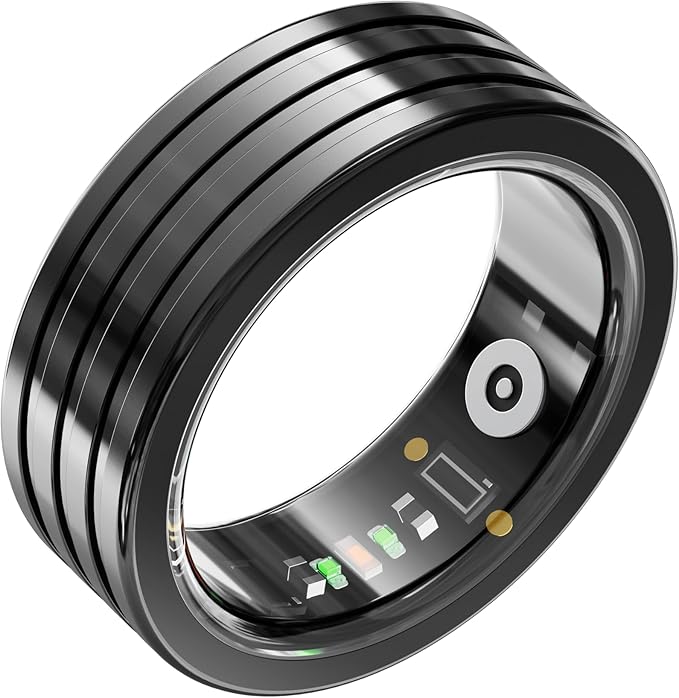 3Plus Loop - Smart Ring - Titanium - No App Subscription - Meditation Coach - Sleep Tracking - Heart Rate - Fitness w/Assisted GPS - Swim 5ATM - Up to 4 Days of Battery Life (Black, US 11)