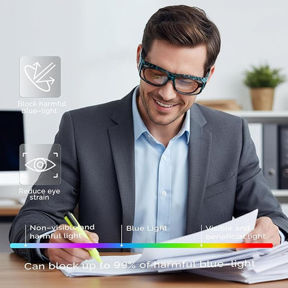 LVIOE Fit Over Blue Light Blocking Glasses and Computer Eyewear- Wear Over Prescription Glasses/Reading Glasses/RX Glasses