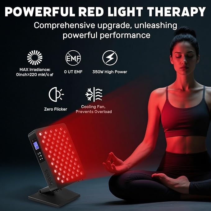 3 Modes Red Light Therapy Panel for Body & Face, 70 RED+NIR LEDs, Multifunctional Panel with Mode Timer Brightness and Frequency Adjustment, Infrared Light Therapy for Skin Care, Recovery, Sleep
