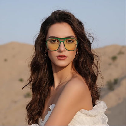 FEISEDY Amber Blue Light Glasses for Computer Gaming Orange/Yellow lens Anti Eyestrain Sleep Glasses G2835