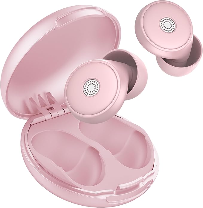 Ear Plugs for Sleeping Noise Cancelling, 45dB Soft Earplugs for Concert, Reusable Ear Plugs for Noise Reduction with Case & 8 Eartips, for Sleeping, Concert, Working, Studying, Traveling (Pink)