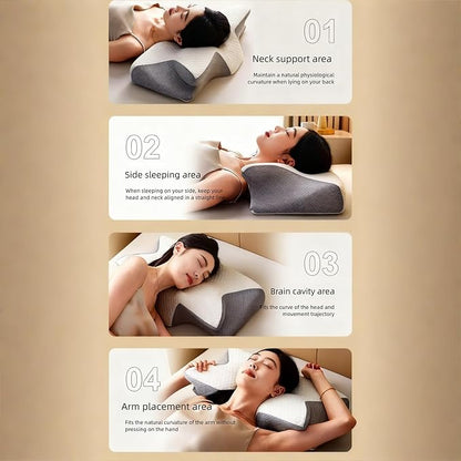 2026 Upgraded Air Way Sleep Apnea Pillow - Premium Memory Foam, Breathable & Not Stuffy, Ergonomic Design for Side/Back/Stomach Sleepers (Gray)