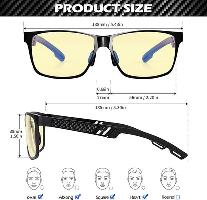 ANYLUV Blue Light Blocking Glasses Men Computer Gaming Glasses Lightweight Al-Mg Metal Anti Eyestrain Eye Protection