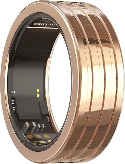 3Plus Loop - Smart Ring - Titanium - No App Subscription - Meditation Coach - Sleep Tracking - Heart Rate - Fitness w/Assisted GPS - Swim 5ATM - Up to 4 Days of Battery Life (Rose Gold, US 8)
