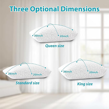 Cooling Pillows for Sleeping 1 Pack, Queen Size Adjustable Shredded Memory Foam Pillows, Firm Bed Pillows for Side, Back, Stomach, Hot Sleepers, Cold Pillow with Removable Washable Cover