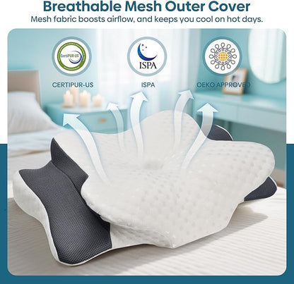 Cervical Pillow for Neck & Shoulder Pain Relief Sleeping - Ergonomic Contour Pillows - Memory Foam Pillow for Side, Back & Stomach Sleepers