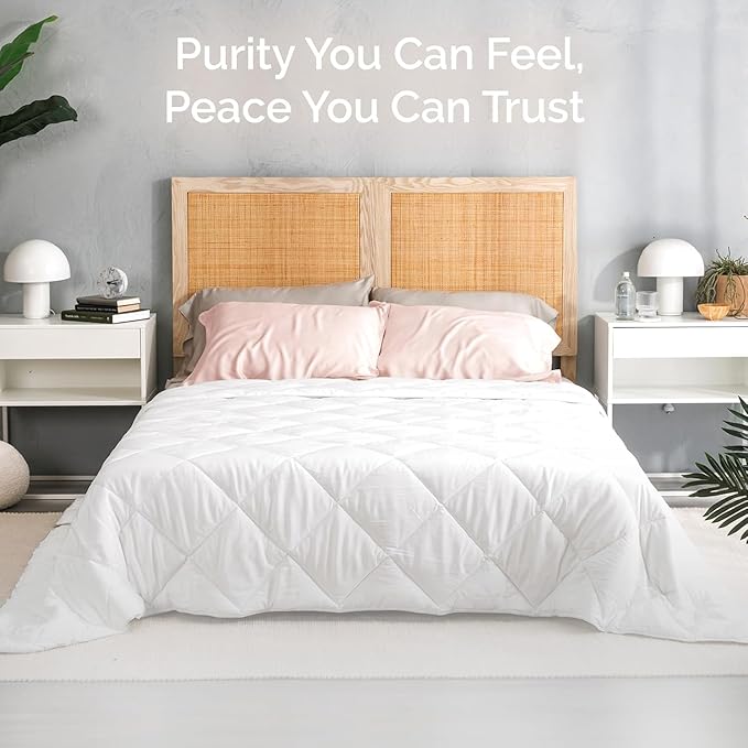 100% Viscose Derived from Bamboo Comforter, Cooling Comforter, Duvet Insert, Breathable, Extra Fluffy, Lightweight Comforters, Oversized King