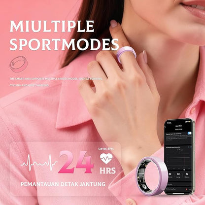 Smart Ring for Women,Ceramic Smart Ring,Calorie Burn, Auto Exercise Recognition,Health Fitness Tracker with Heart Rate Monitor,Sleep Tracking, Step Counter, for iOS & Android (#9)