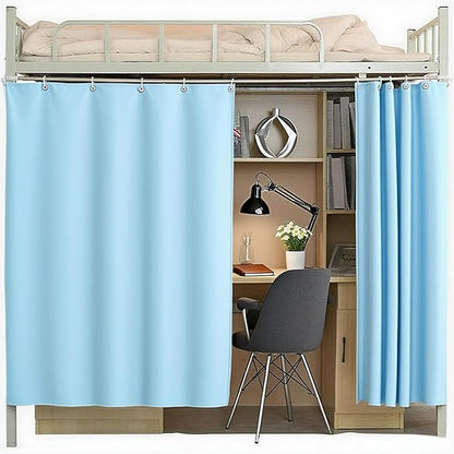 Thickened Bed Curtain Blackout Dorm Sleep Cloth Bed Canopy Bunk Bed Curtains for Bottom Blue 1PC