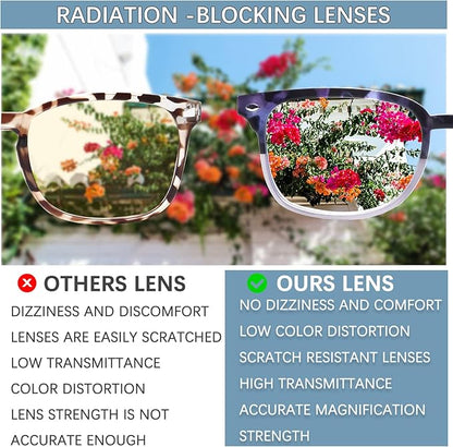 5 Pack Reading Glasses Blue Light Blocking for Women,Computer Readers with Spring Hinge