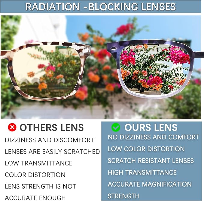 5 Pack Reading Glasses Blue Light Blocking for Women,Computer Readers with Spring Hinge