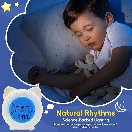 B&H Sleep Trainer Clock for Toddler, Cute Kids Ok to Wake Alarm Clock, Drop Proof, Rechargeable Young Children Night Light, Science-Backed Lighting for Peaceful Sleep and Ready to Wake Mornings