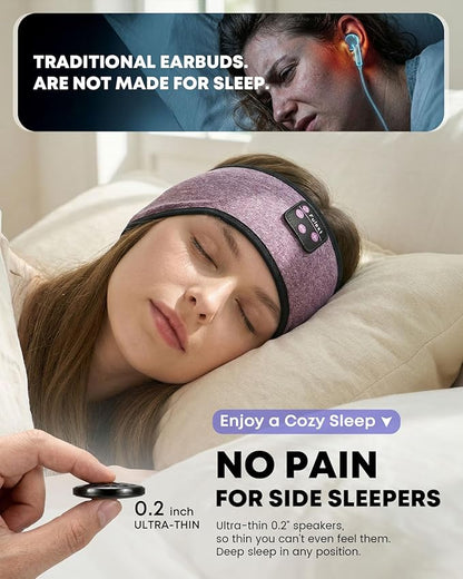 Sleep Headphones Bluetooth 5.4, Wireless Sleep Headphones for Side Sleepers, Ultra-Thin Stereo Speakers & Long-Lasting Time Battery, Sweat-Proof Earphones for Sports Sleeping