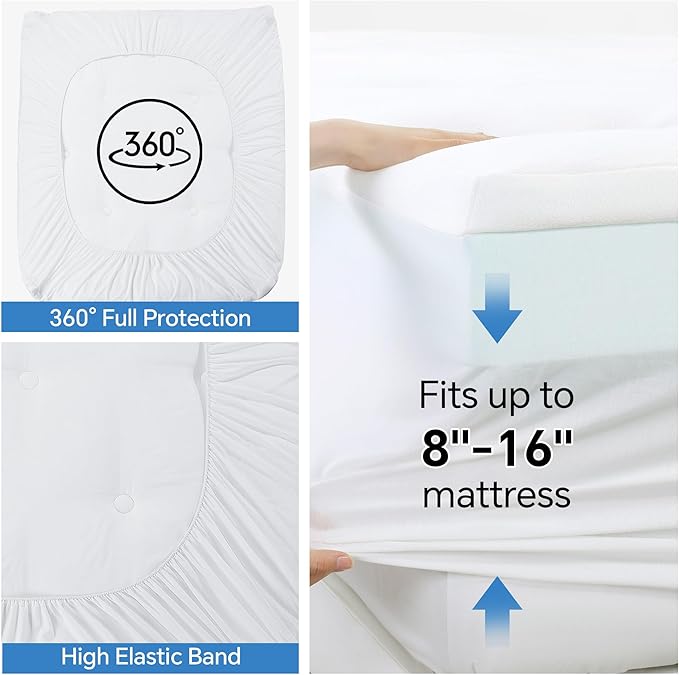 HOMBYS 6IN Thickness Cooling Mattress Topper for Hot Sleepers, Gel Memory Foam Mattress Pad Pillow Top with Fitted Deep Pocket, Soft Bed Topper for Back Pain Relief (Twin)
