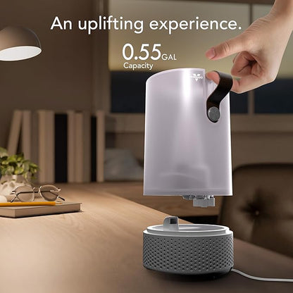 Vornado Votiv 7 Whole Room Ultrasonic Humidifier with Ambient Lighting, 2 Gallon Output, Carry Handle, Simple Refill, Touch Controls, 2 Mist Settings, Humidifier for Bedroom, Translucent White