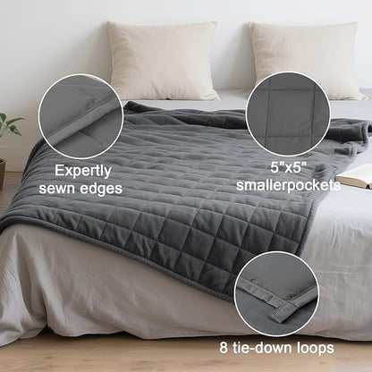 Hillhub Weighted Blanket for Adults, Multiple Sizes for Weight 30-350 lbs, Machine Washable