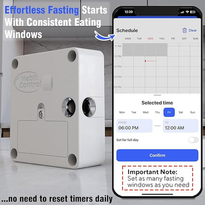 Smart Lock - App-Controlled Access for Snacks, Food & Alcohol - 3-in-1 Modes: Timer, Schedule & Simple Lock to Build Focused, Healthy Habits - for Refrigerators, Cabinets & Drawers