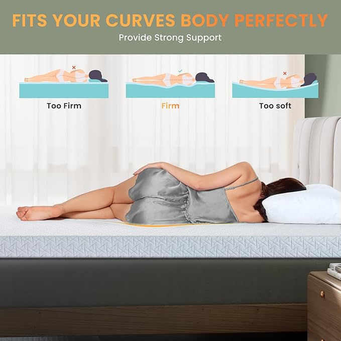3 Inch Twin Size Firm Mattress Topper, Cooling Gel Memory Foam Mattress Topper for Pressure Relief, Extra Firm Mattress Topper Non-Slip Design with Removable & Washable Cover, CertiPUR-US