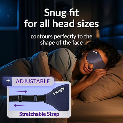 Light Blocking Sleep Mask for Men & Women, Night Shade Blackout Mask for Sleep, Travel Eye Cover with Memory Foam, 3D Night Blindfold, Washable & Adjustable Eye Covers for Sleeping - One Size Fits All