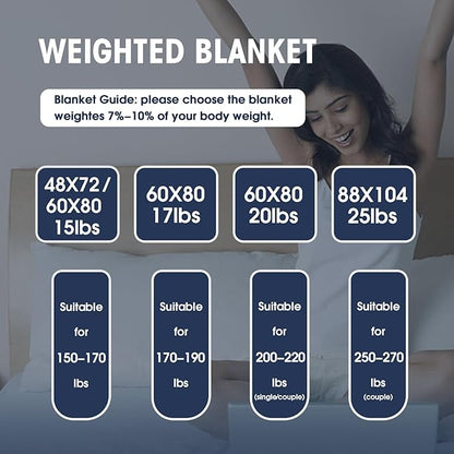 yescool Weighted Blanket for Adults (15 lbs, 48" x 72", Pink Grey) Cooling Heavy Blanket for Sleeping Perfect for 160-180 lbs, Twin Size Breathable Blanket with Premium Glass Bead, Machine Washable