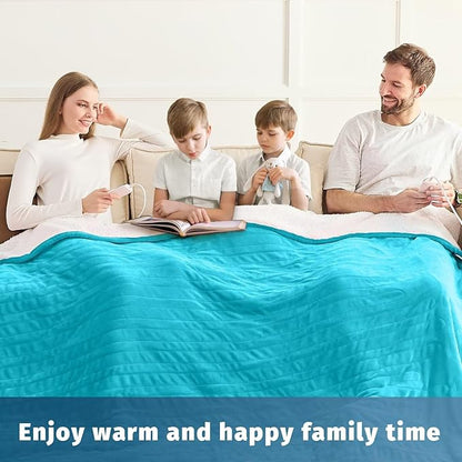 Heated Electric Blanket King Size - 90" x 100" Heating Blanket with Dual Control, 10 Heating Levels & 8 Hours Auto Off, Soft Warm Flannel Blanket, Christmas Birthday Gifts for Senior Grandma
