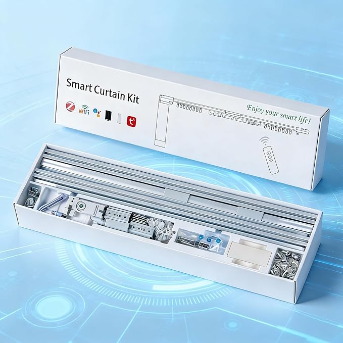 Smart Curtains, Universal Electric Curtain Accessories Installation Kit, Aluminum Alloy Thickened Silent Track 126''(3.2m), Including a Complete Set of Accessories, Excluding Curtain Motor