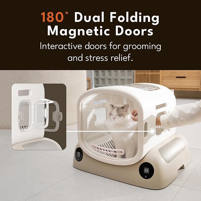PetSnowy Pet Dryer Box - Safe Modular Design, 80L Large Space, Smart Temperature & App Control, 5 Sides Efficient Airflow, Ultra Quiet Cat and Dog Hair Dryer for Pet Grooming