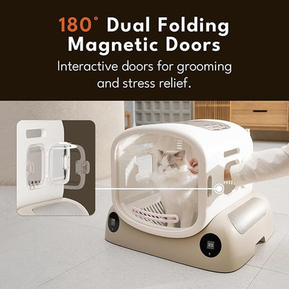 PetSnowy Pet Dryer Box - Safe Modular Design, 80L Large Space, Smart Temperature & App Control, 5 Sides Efficient Airflow, Ultra Quiet Cat and Dog Hair Dryer for Pet Grooming