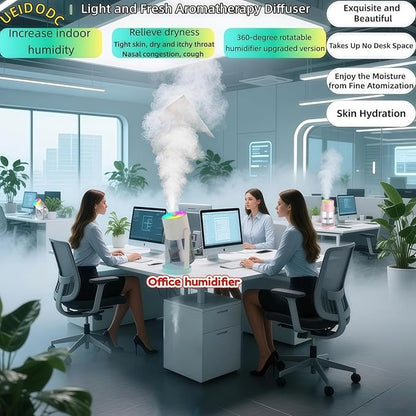 UEISODC bedroom humidifier, desktop USB humidifier, car air freshener, relieves tight skin, cough, nasal congestion, allergies and dry air，With automatic shutdown, silent operation