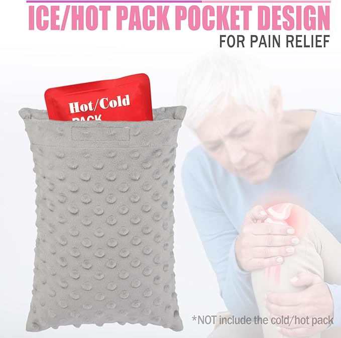 1 Pcs Soft Knee Pillow for Side Sleepers, Pressure Pillows Between Legs 11"x7" Small Knee Pillow Joints Cushion for Sleeping Hip and Back Pain, Minky Dot Light Gray