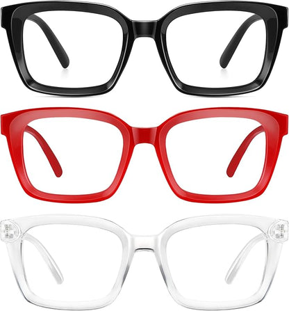 XVXV Reading Glasses for Women Men - Blue Light Blocking Readers Oversize Oprah Square Anti Glare/Eyestrain Spring Hinge