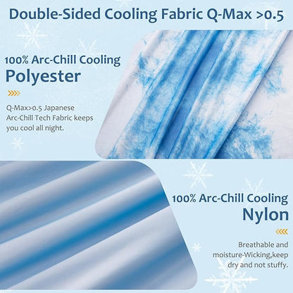 Marchpower Cooling Blanket for Hot Sleepers King Size, Double Sided Arc-Chill Cooling Fabric Q-Max>0.5, Cooling Blanekt for Hot Flashes and Night Sweats, Cool Blanekt Cold Blanket for Summer Blue
