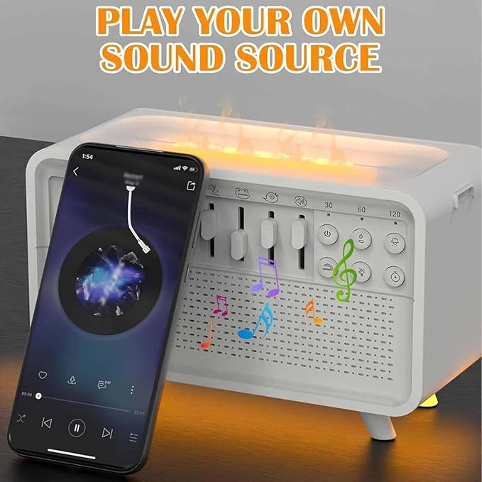 White Noise Night Light Diffuser Humidifier,Sleep Sound Machine for Home Office,Diffuser Aromatherapy Humidifier with 8 Ambient Sounds,Perfect for Sleep, Meditation, Work, Yoga (2)