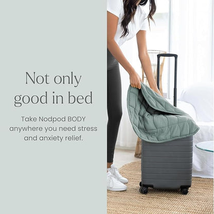 nodpod Body 6.5lb Patented Compact Weighted Blanket I Perfect for Relaxation, Sleeping & Travel l I Glass Bead Filled, Machine Washable (29" x 24") - Sage