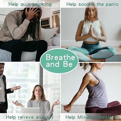 Anxiety Relief Pendant Mindfulness Breathing Necklace - Essential Oil Diffuser & Personal Inhaler Aromatherapy Necklaces for Women & Men (Black)