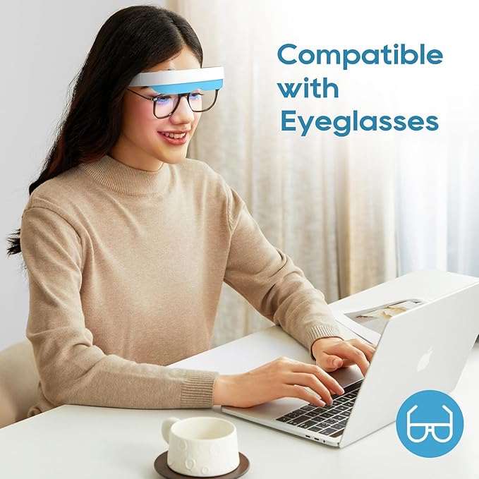 Light Therapy Glasses, Glasses Therapy Lamp Portable Daylight Lamp Natural Relief for Sleep Problems, Mood Disorders and Jet lag, Light Therapy Lamp Glasses Adjustable Brightness and Timer