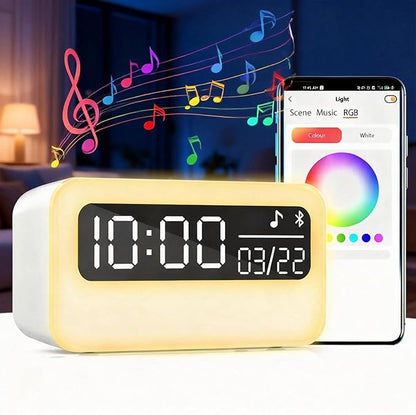 4-in-1 White Noise Sound Machine with 24 Soothing Sounds, Adjustable Night Light for Kids Adult, 4000mAh Rechargeable Bluetooth Speaker with Time Display as Chirstmas Gifts for Kids