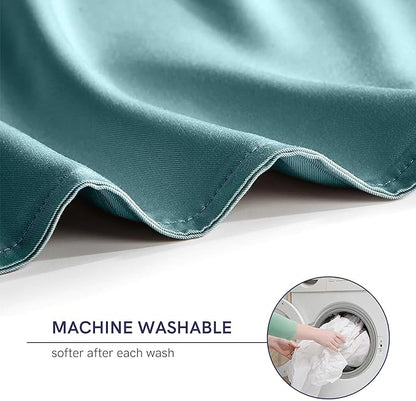 YnM Cooling 3-Side Zipper Duvet Cover for Weighted Blankets | Easy on, Easy Off Sea Grass, 80"x87"