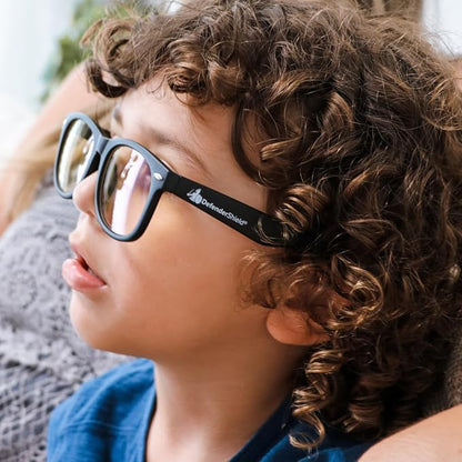 DefenderShield Blue Light Blocking Glasses Kid Series for Computer, Mobile, Gaming, Sleep-Purple - Anti Eye Strain, Headache