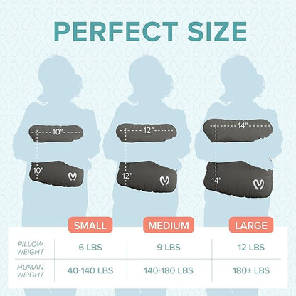 Calmier - 6 lb Sensory Weighted Pillow - Glass Bead Filled Hug Pillow - Ultra Plush Cozy Weight Sensory Pillows for Adults and Kids - Weighted Lap Pad (Light Gray- Fleece, 6 LBS)